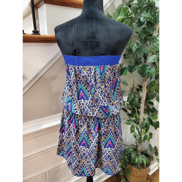 Lara Ethnics Women's Multicolor Sleeveless Off The Shoulder Knee Length Dress M - Picture 6 of 11